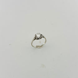 Bague Solitaire en or blanc, platine et diamants