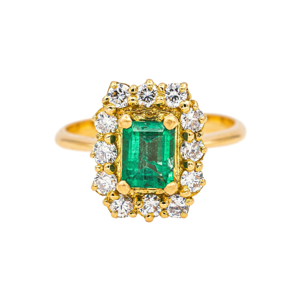 Bague  Pompadour Or jaune Emeraude