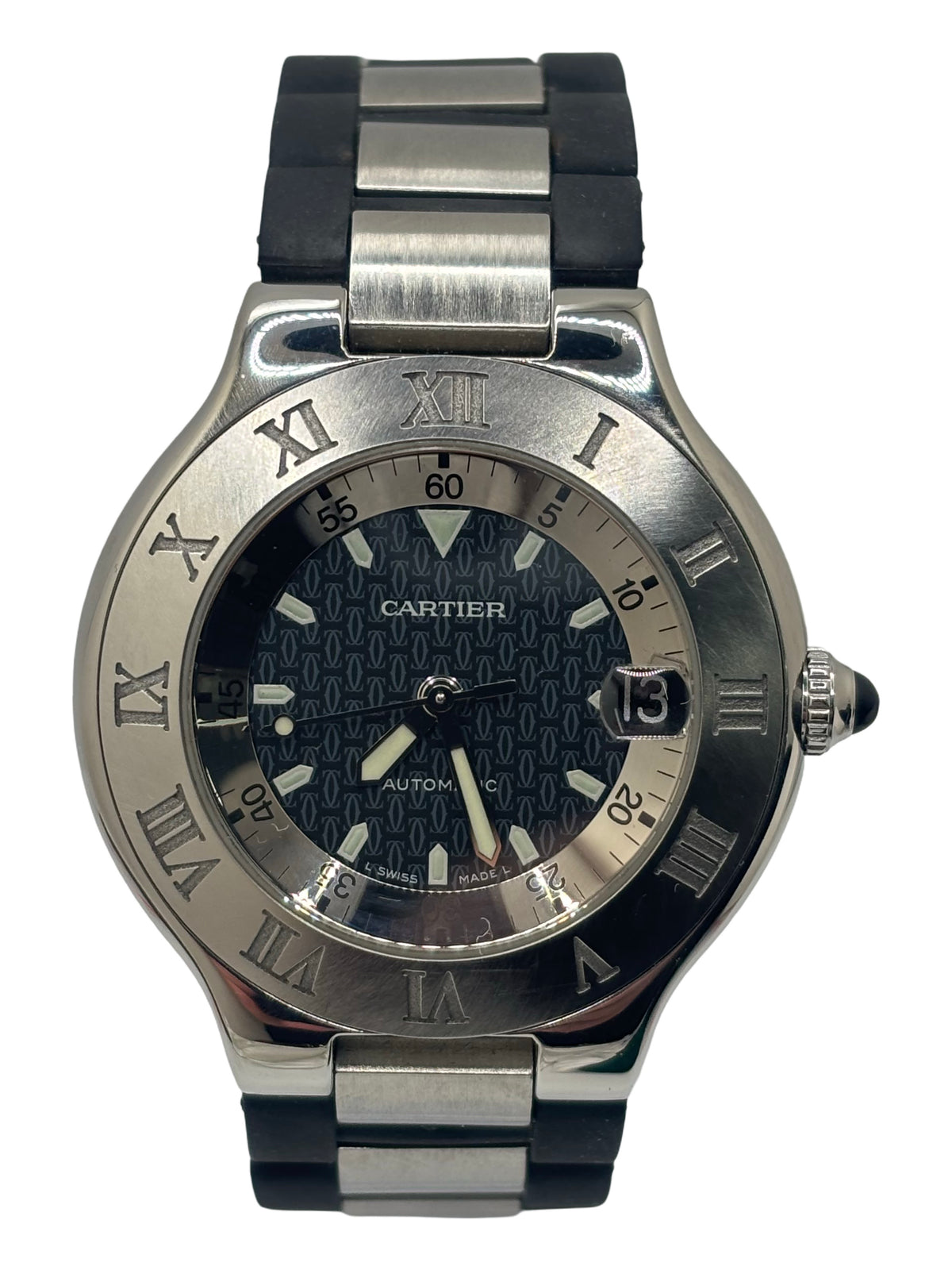 Montre CARTIER 21 Must de Cartier en acier et caoutchouc