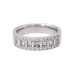 Bague Bandeau Or blanc Diamant