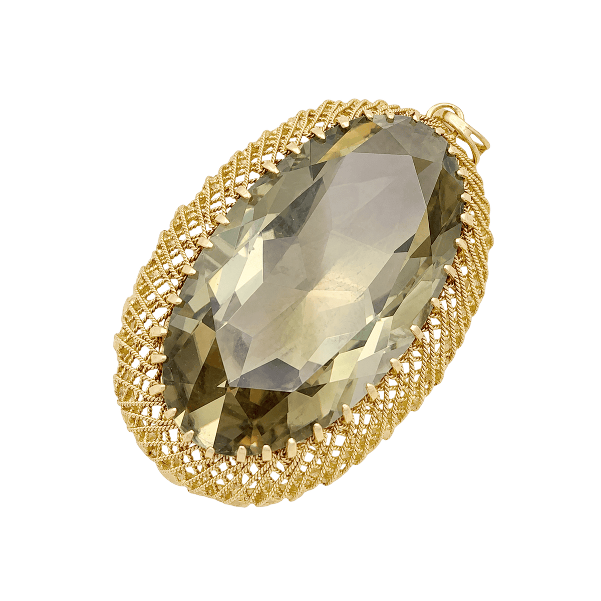 Pendentif en or jaune et prasiolite