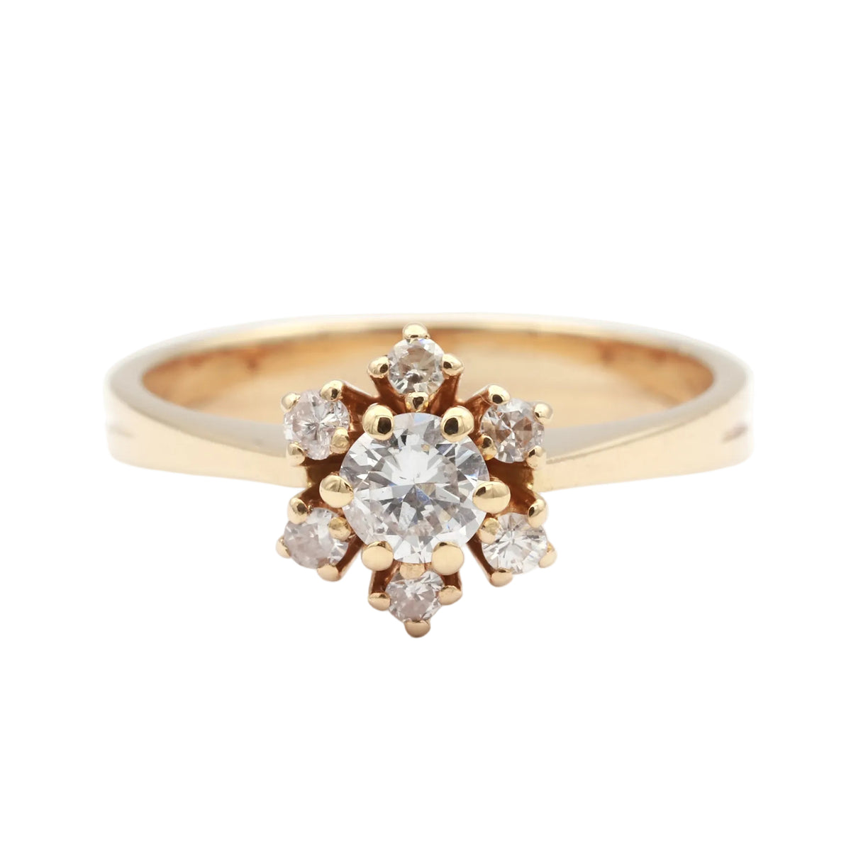 Bague Marguerite en or jaune et diamants