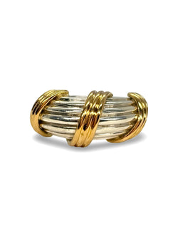 Bague Jonc HERMÈS en or jaune et argent