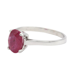 Bague Solitaire en or blanc et rubis