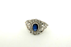 Bague Entourage en or blanc, or jaune, saphir et diamants