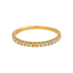 Bague  Demi-alliance  Or jaune Diamant