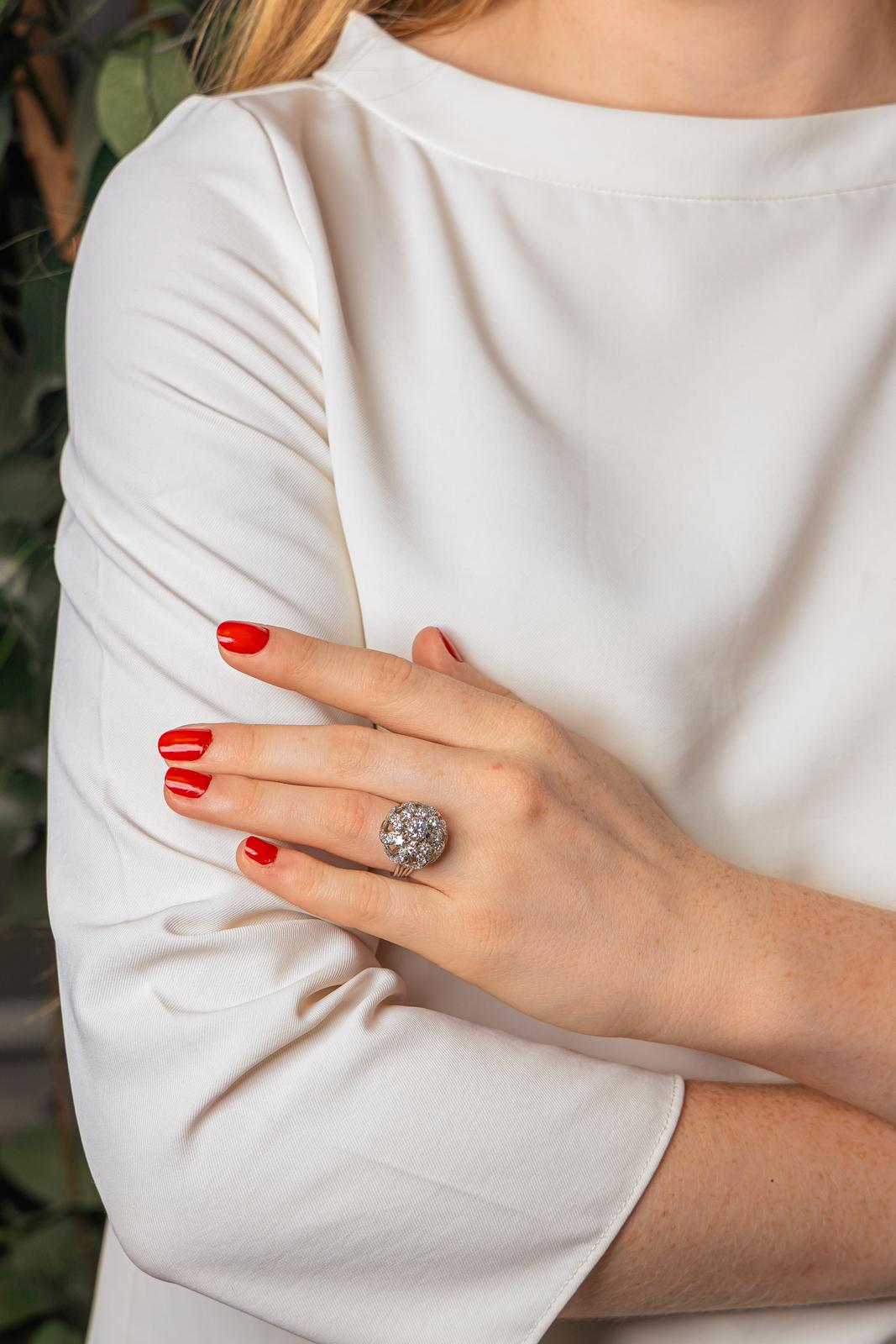Bague Dôme Platine Diamant