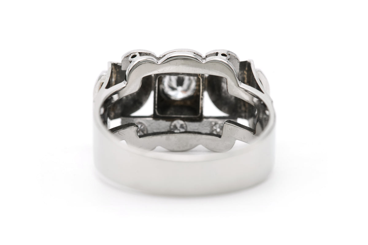 Bague Tank en or blanc et diamants