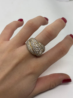 Bague Dôme en or jaune et diamants