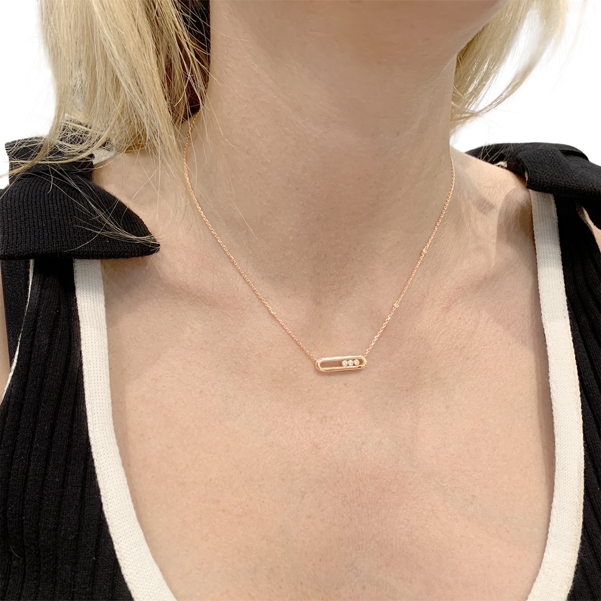 Collier Pendentif MESSIKA "Baby Move" PM en or rose et diamants