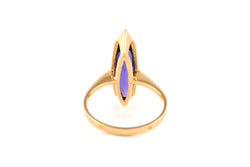 Bague Solitaire en or jaune et améthyste