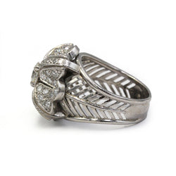 Bague Tank en platine et diamants