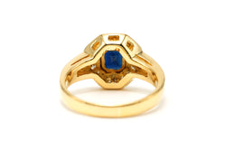 Bague Entourage en or jaune, saphir et diamants