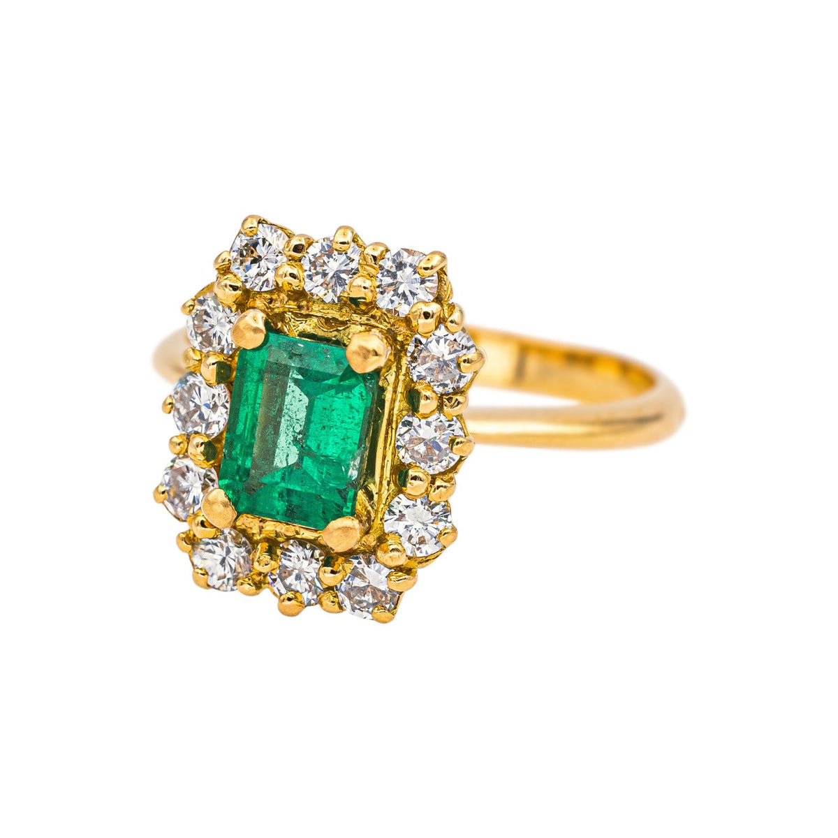 Bague  Pompadour Or jaune Emeraude