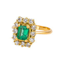 Bague  Pompadour Or jaune Emeraude
