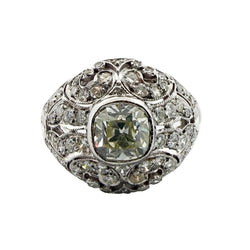 Bague Dôme en or blanc et diamants