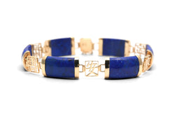 Bracelet en or jaune et lapis-lazuli