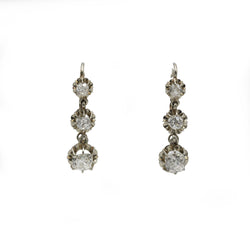Boucles d'oreilles Dormeuses en or blanc et diamants