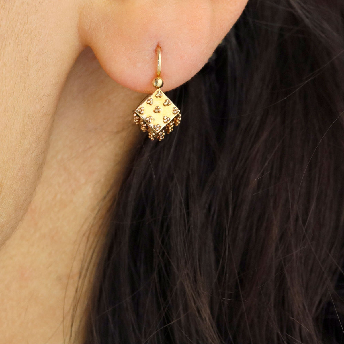 Mono boucle d'oreille Dormeuse en or rose