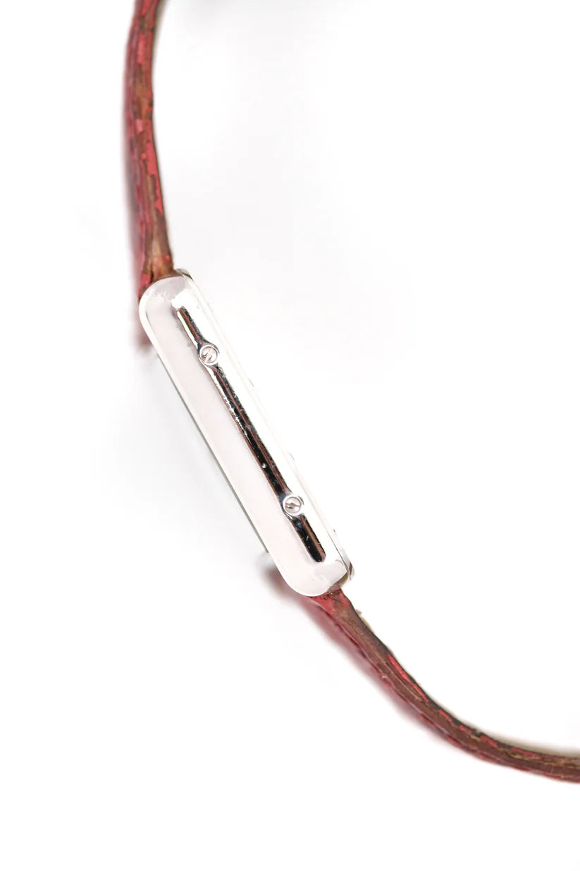 Montre CARTIER "Tank" en argent et cuir