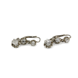 Boucles d'oreilles Dormeuses en or blanc et diamants
