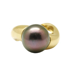 Bague Solitaire en or jaune et perle