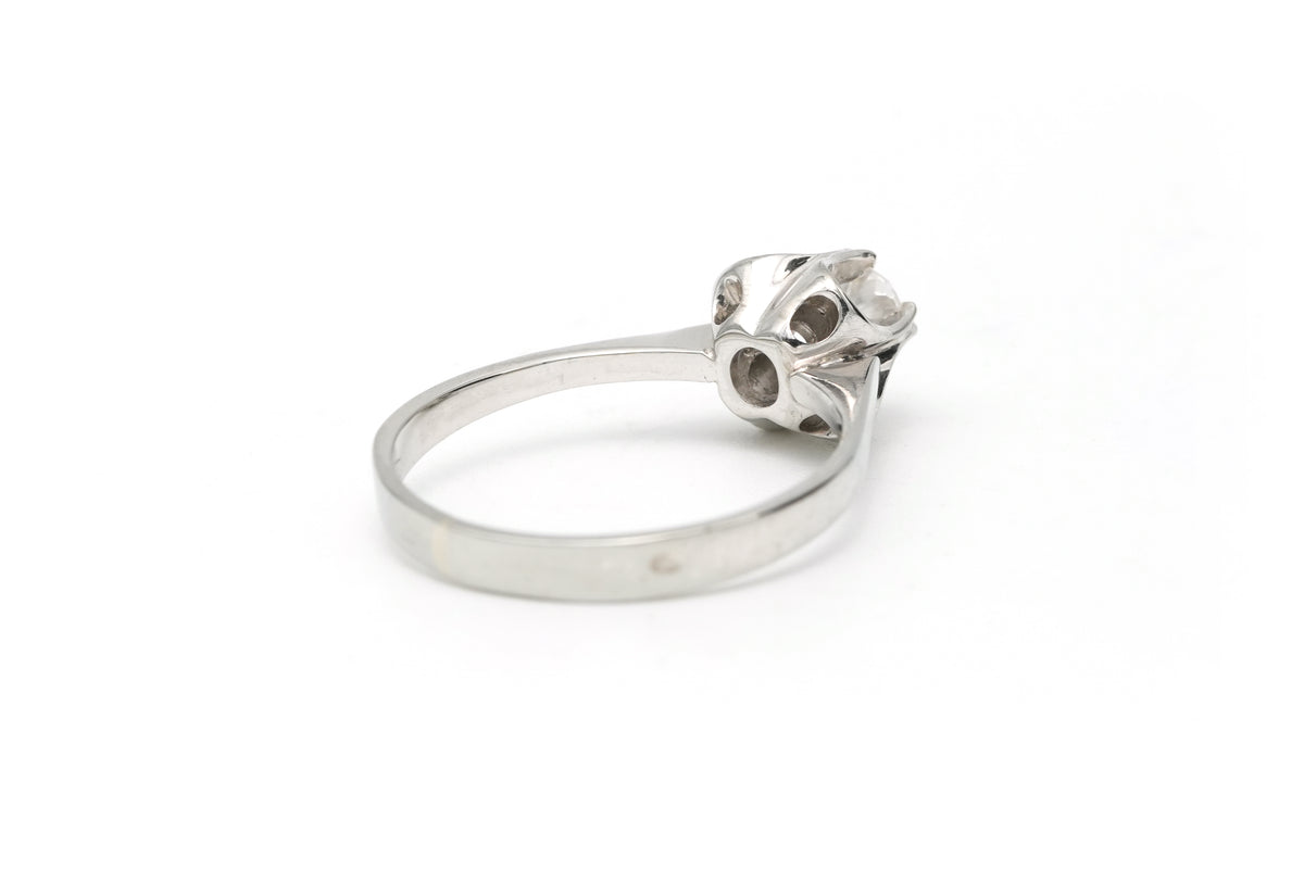 Bague Solitaire en or blanc et diamant