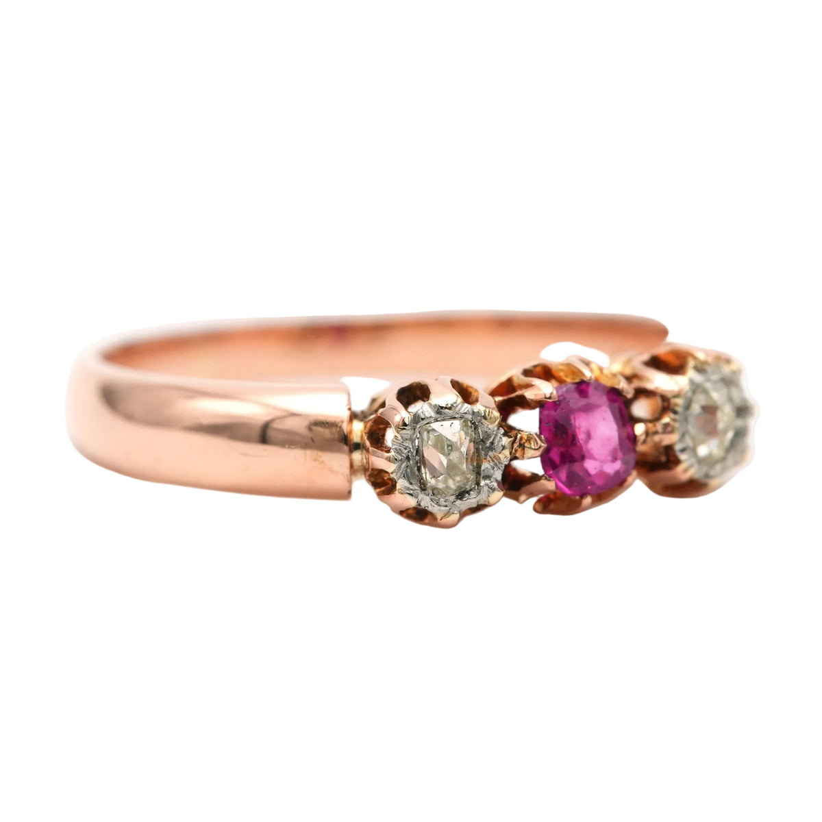 Bague Trilogie en or jaune, saphir et diamants