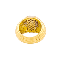 Bague Dôme en or blanc, or jaune et diamants