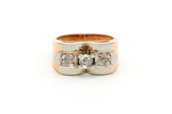 Bague Tank en or blanc, or jaune et diamants