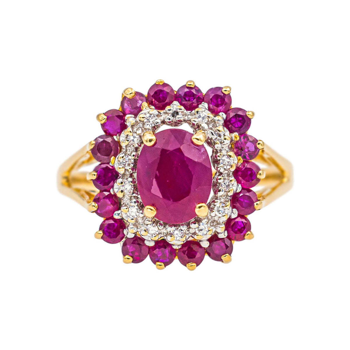 Bague  Pompadour  Or jaune  Rubis