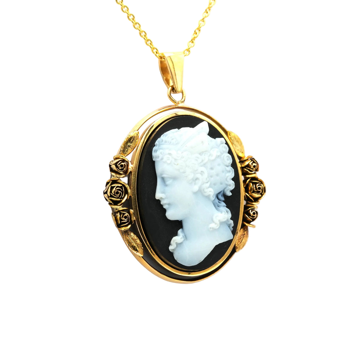 Pendentif en or jaune et agate