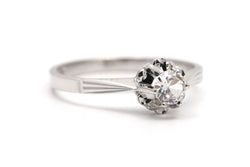 Bague Solitaire en or blanc et saphir