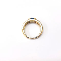 Bague Jonc en or jaune, saphir, et diamants