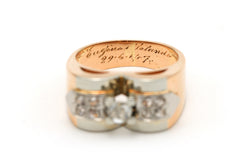 Bague Tank en or blanc, or jaune et diamants