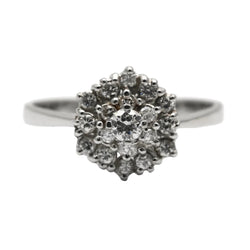 Bague Entourage en or blanc et diamants