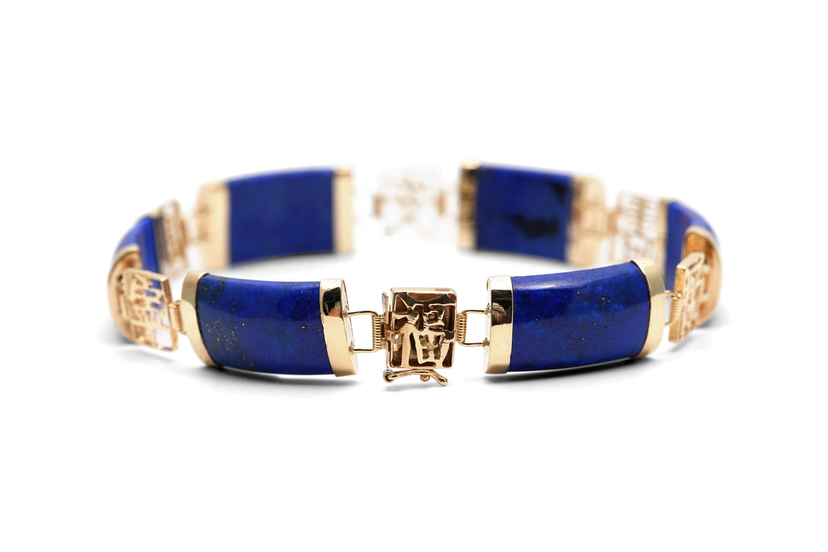 Bracelet en or jaune et lapis-lazuli