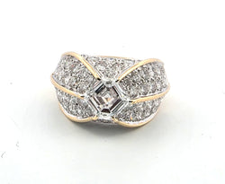 Bague Tank en or jaune et diamants
