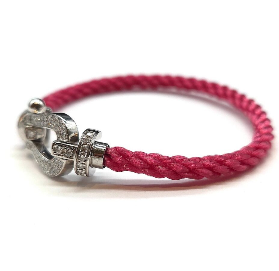 Bracelet FRED "Force 10" GM en or blanc et diamants
