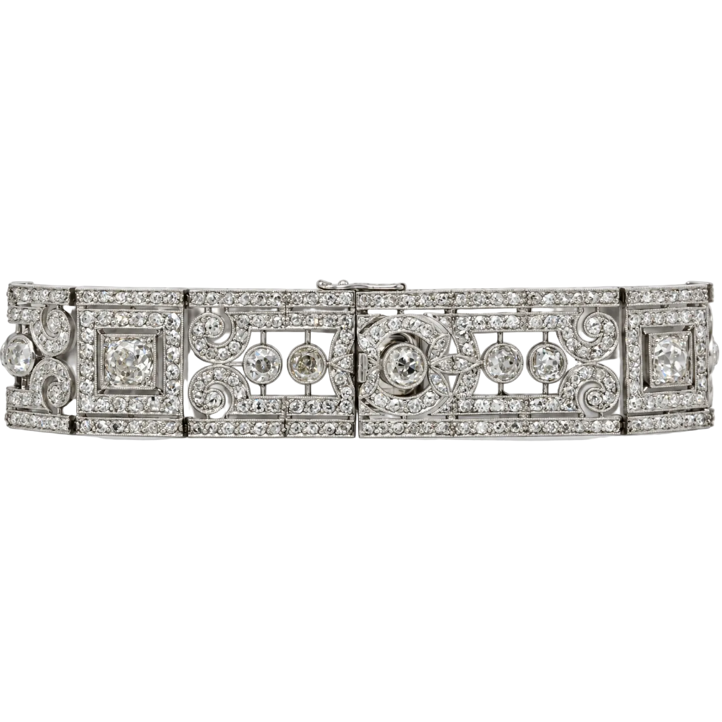 Bracelet Manchette en platine et diamants
