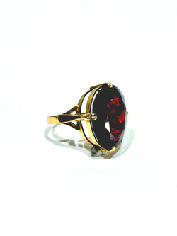 Bague Cocktail en or champagne et grenat