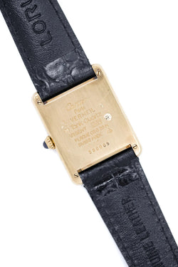 Montre CARTIER Tank Must Trinity en vermeil et cuir