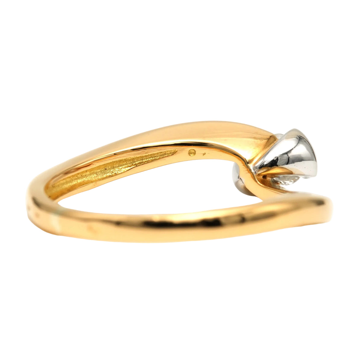 Bague Solitaire en or blanc, or jaune et diamant