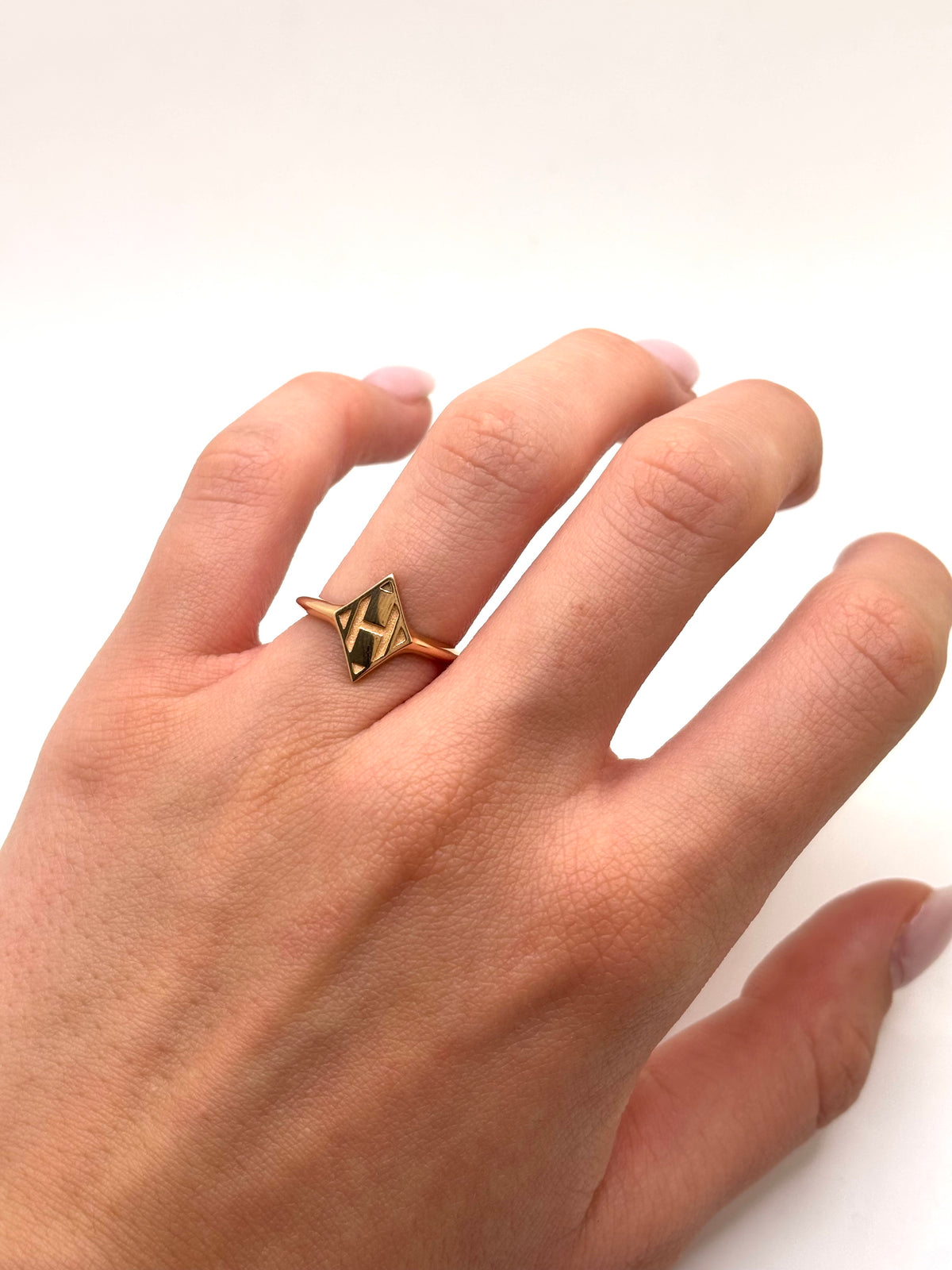 Bague Jonc HERMES Gambade or rose