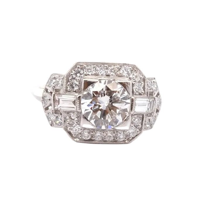 Bague Entourage en platine et diamants
