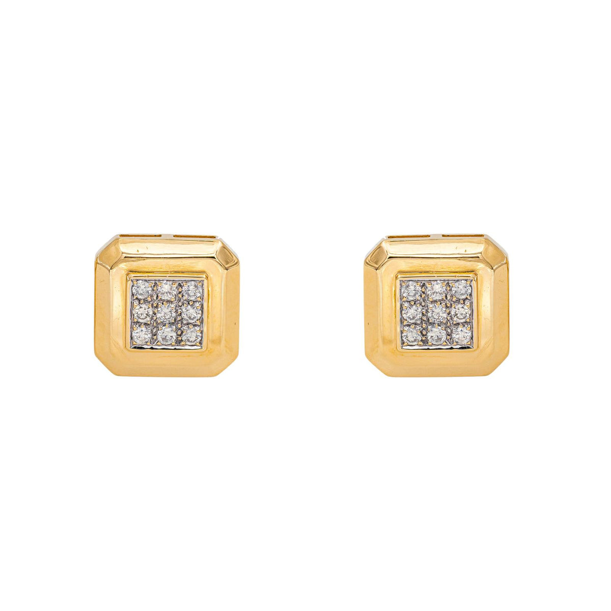 Boutons de manchette Or jaune Diamant