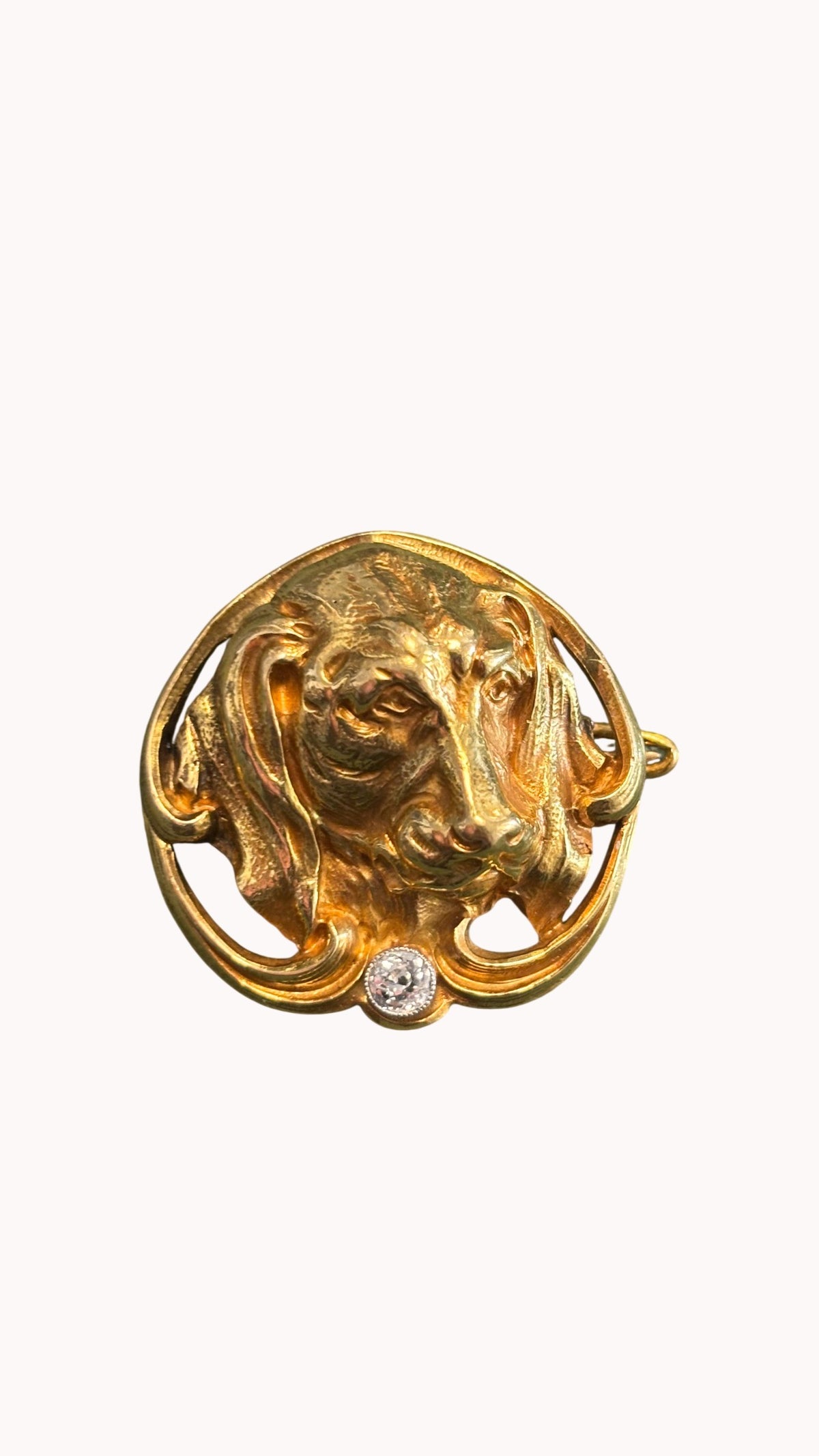 Broche Épingle CHEIN en or jaune et diamant
