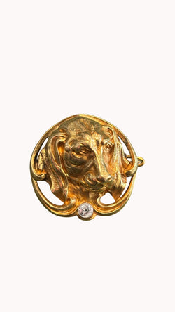 Broche Épingle CHEIN en or jaune et diamant