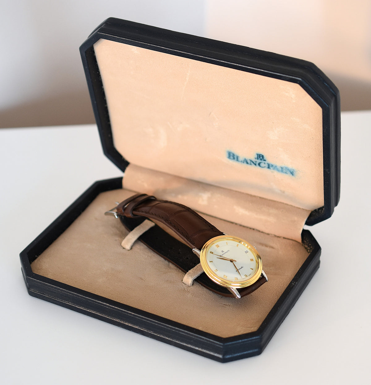 Montre BLANCPAIN Villeret Réf. 0095-1318, en acier et or jaune  Cal. 9513 Automatique, vers 1990.