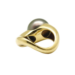 Bague Solitaire en or jaune et perle